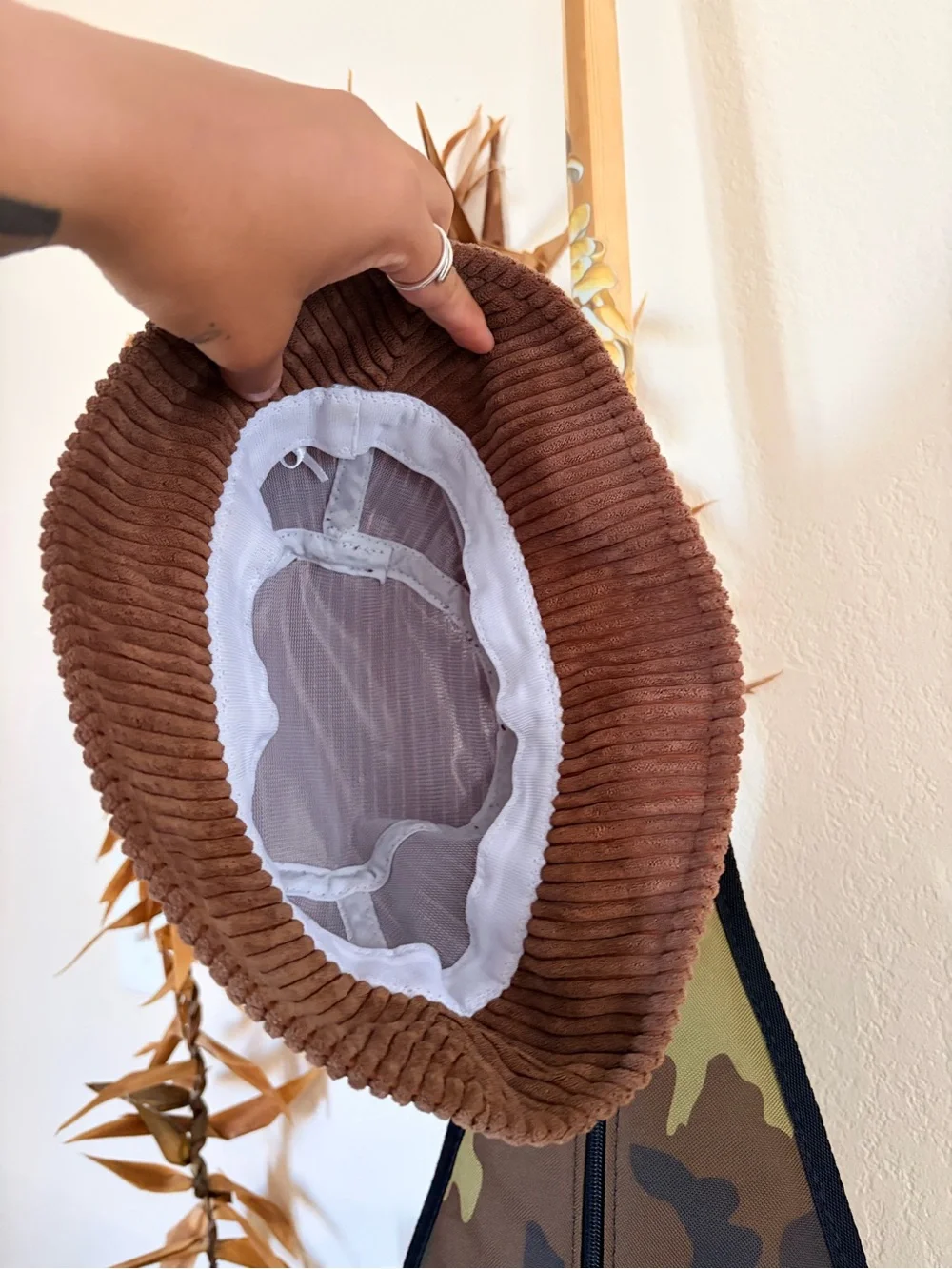 Kona Coffee and Tea Corduroy Brown Bucket Hat